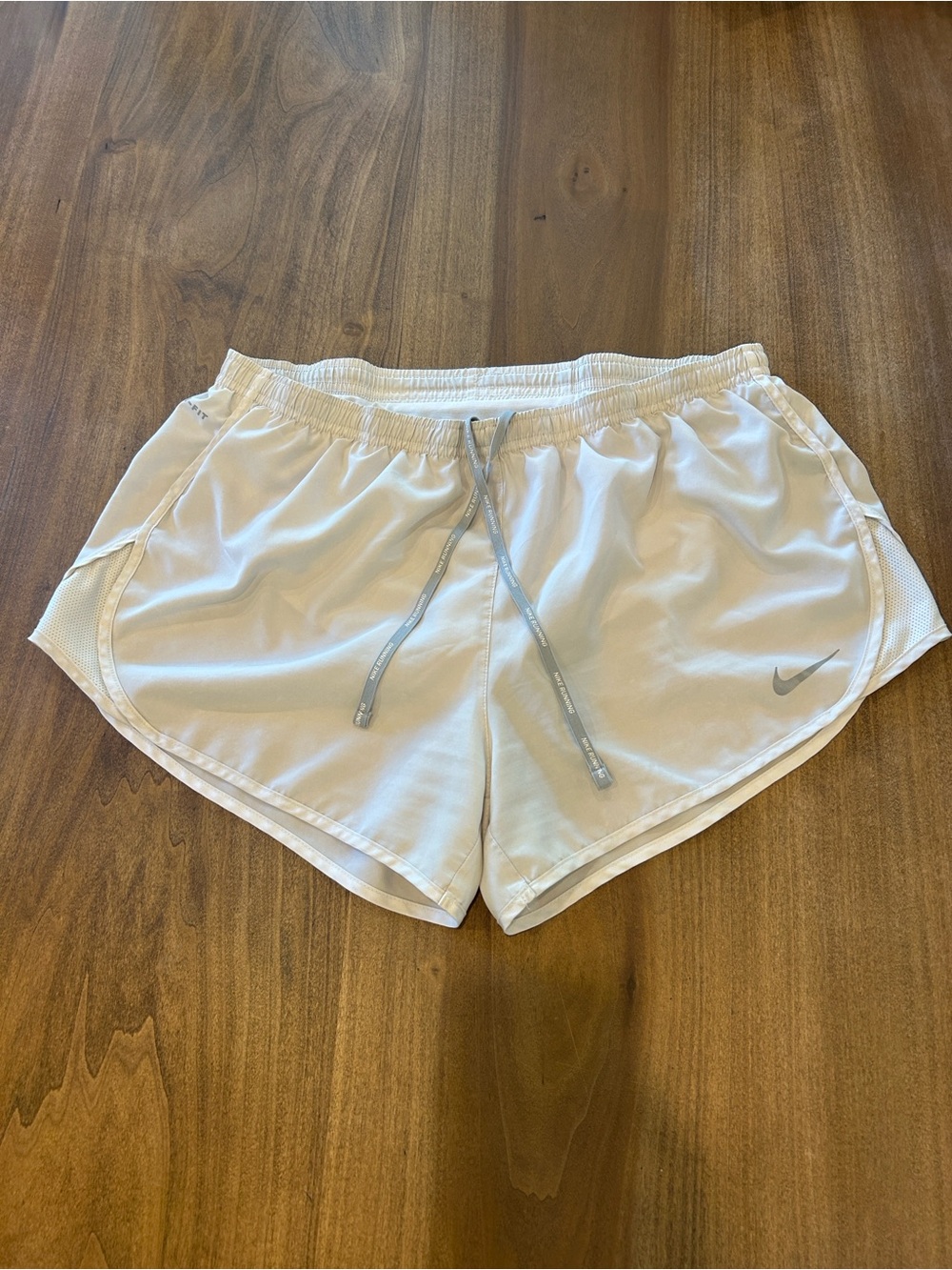 Nike Women's White Athletic Running Shorts with Reflective Swoosh - Picture 2 of 7